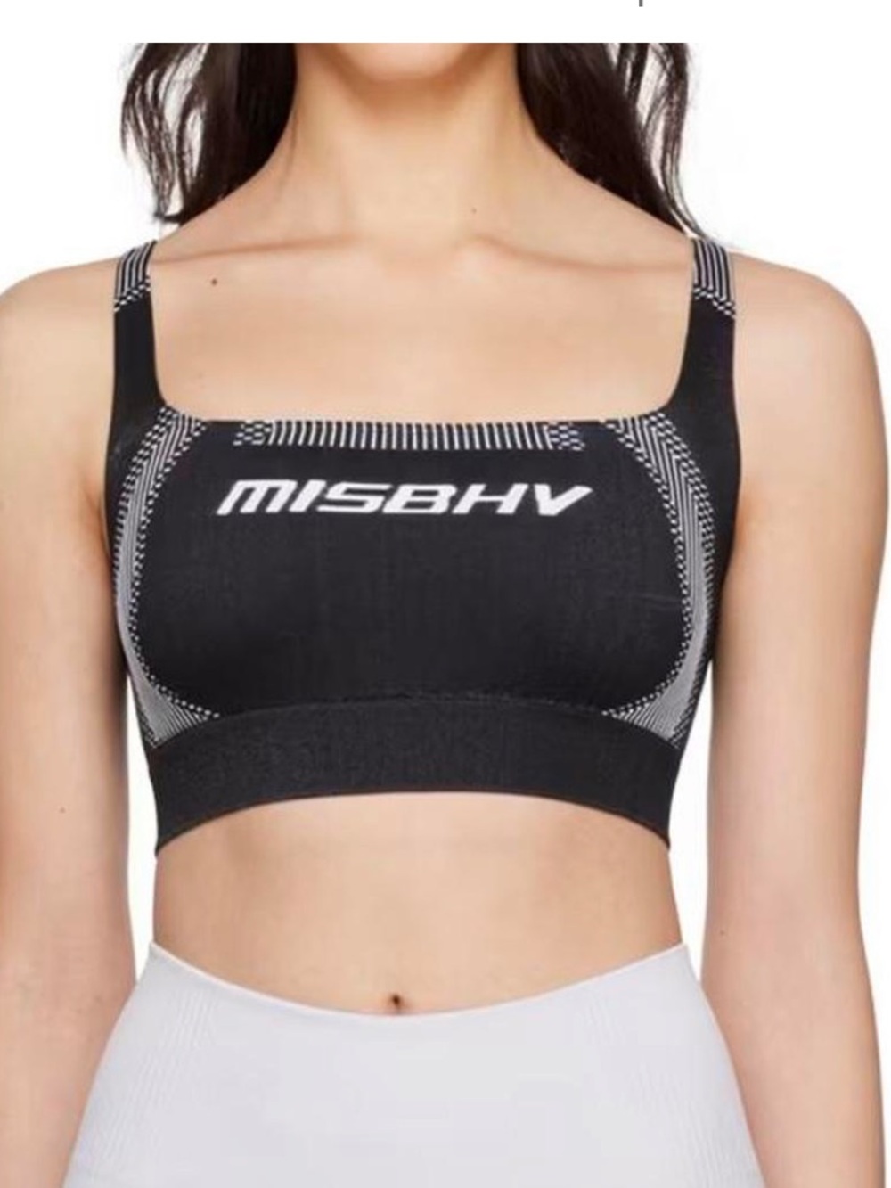 MISBHV Black Logo Sports Bralette with Contrast Stitching